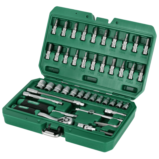 Zestaw kluczy nasadowych 48 elementów Stalco S-54015